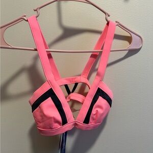 Rip Curl Pink and Black Sports Bra